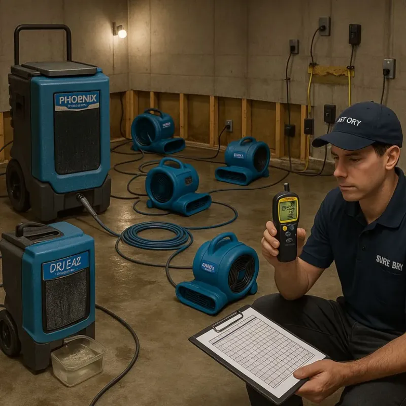 Structural Drying and Dehumidification process in Newton, NC